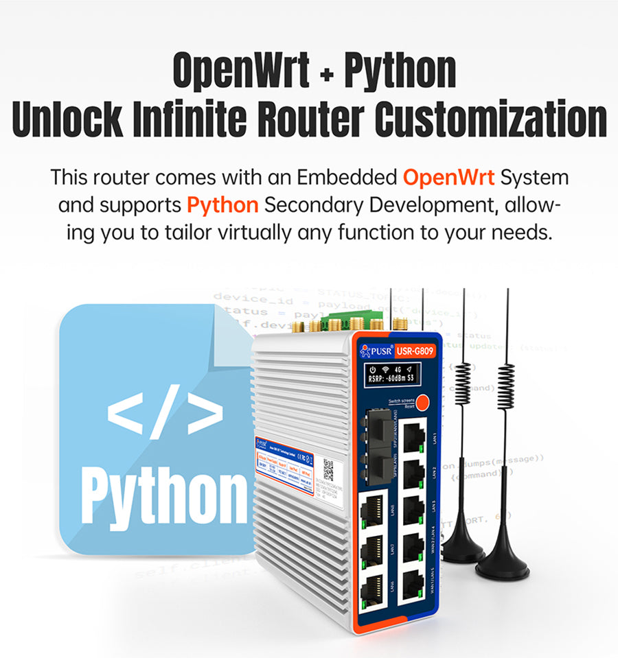 Router Edge 4G Gigabit OpenWRT USR-G809-FS