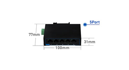 Switch Ethernet 5 Puertos a Riel DIN