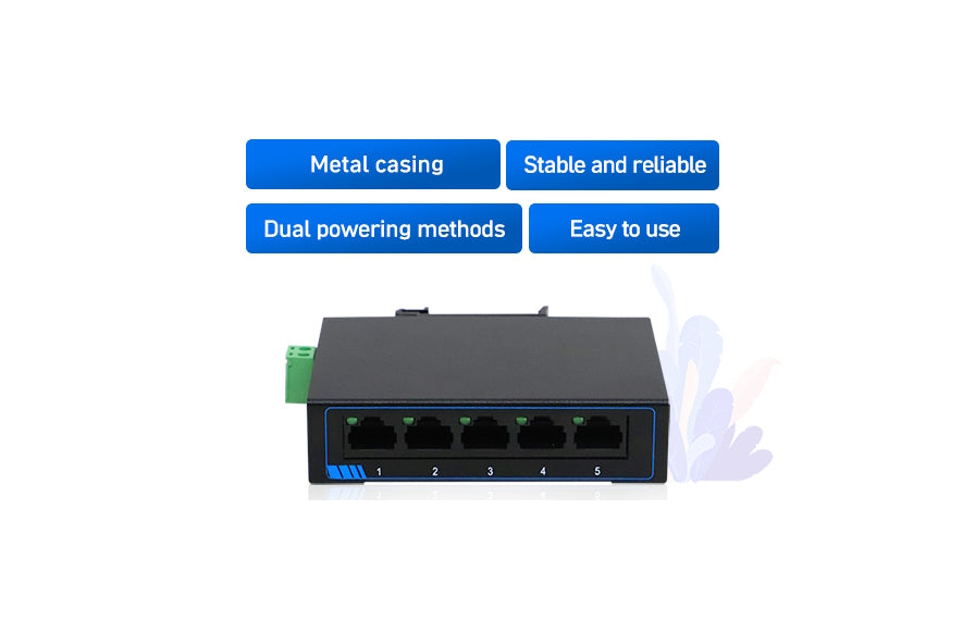 Switch Ethernet 5 Puertos a Riel DIN