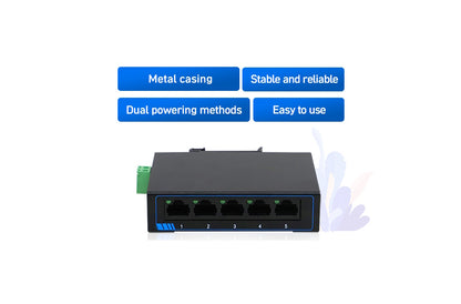Switch Ethernet 5 Puertos a Riel DIN