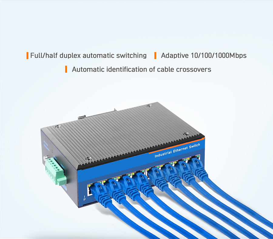 Switch Ethernet PoE Gigabit 8 Puertos USR-ISG008P